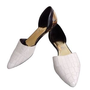 Ted Baker London Cadeen Black, White And Gold D'orsey Flats